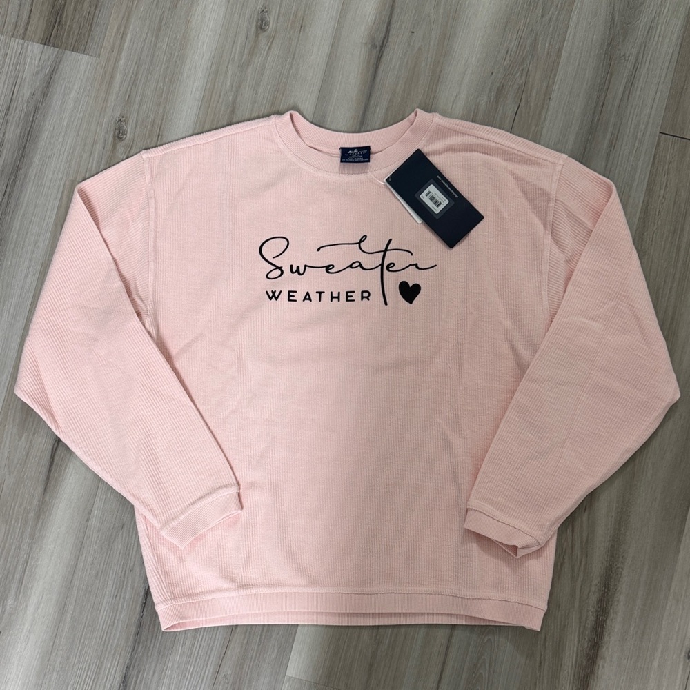 Charles River Apparel Pink Crewneck Sweatshirt